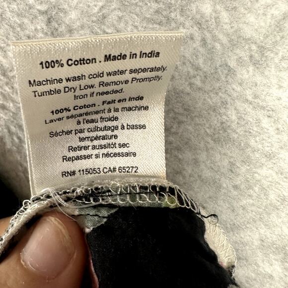 Mahogany Nightshirt Size S Black Floral Dress Button Down Collared Cottage - Picture 6 of 9